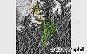 Satellite Map of Thimphu, desaturated