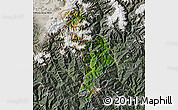 Satellite Map of Thimphu, semi-desaturated