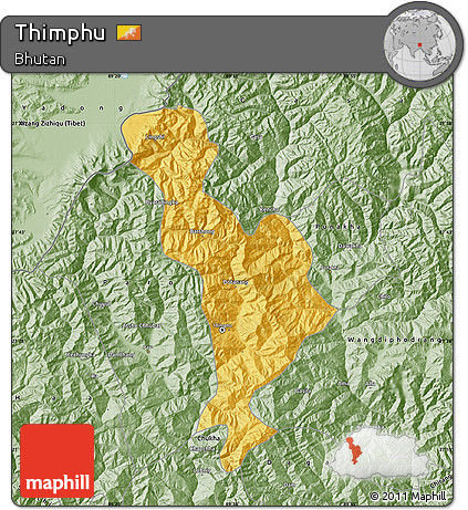 Savanna Style Map of Thimphu