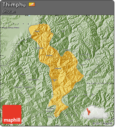 Savanna Style Map of Thimphu
