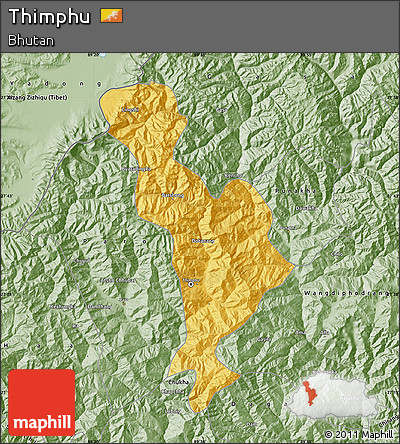 Savanna Style Map of Thimphu