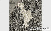 Shaded Relief Map of Thimphu, darken
