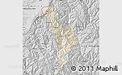 Shaded Relief Map of Thimphu, desaturated
