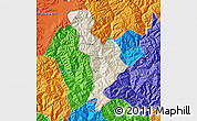 Shaded Relief Map of Thimphu, political outside