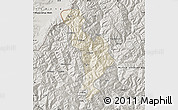 Shaded Relief Map of Thimphu, semi-desaturated
