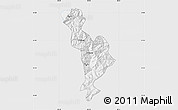 Silver Style Map of Thimphu, single color outside