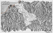 Gray Panoramic Map of Thimphu