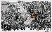 Physical Panoramic Map of Thimphu, darken, desaturated