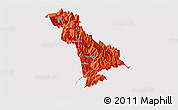 Political Panoramic Map of Thimphu, cropped outside
