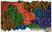 Political Panoramic Map of Thimphu, darken