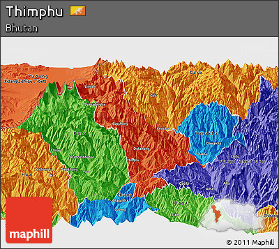Political Panoramic Map of Thimphu