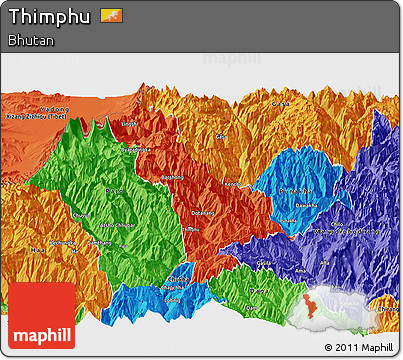Political Panoramic Map of Thimphu
