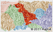 Political Panoramic Map of Thimphu, lighten