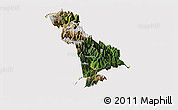 Satellite Panoramic Map of Thimphu, cropped outside