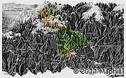Satellite Panoramic Map of Thimphu, desaturated