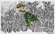 Satellite Panoramic Map of Thimphu, lighten, desaturated