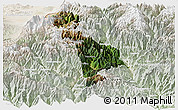 Satellite Panoramic Map of Thimphu, lighten