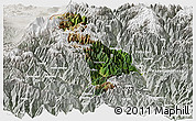 Satellite Panoramic Map of Thimphu, lighten, semi-desaturated