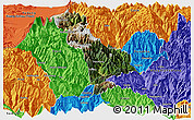 Satellite Panoramic Map of Thimphu, political outside