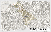 Shaded Relief Panoramic Map of Thimphu, lighten
