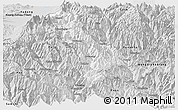 Silver Style Panoramic Map of Thimphu