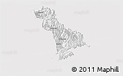 Silver Style Panoramic Map of Thimphu, single color outside