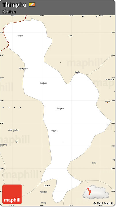 Classic Style Simple Map of Thimphu