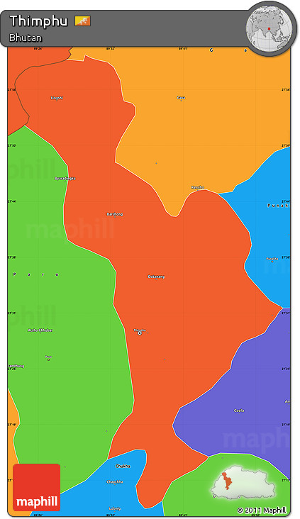 Political Simple Map of Thimphu