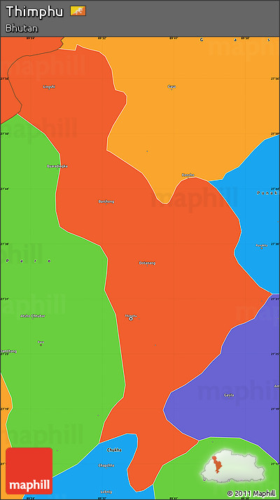 Political Simple Map of Thimphu