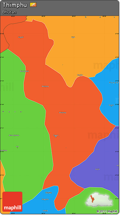 Political Simple Map of Thimphu