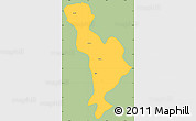 Savanna Style Simple Map of Thimphu, single color outside