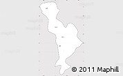 Silver Style Simple Map of Thimphu, cropped outside