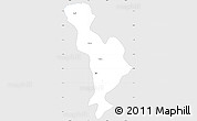 Silver Style Simple Map of Thimphu, single color outside