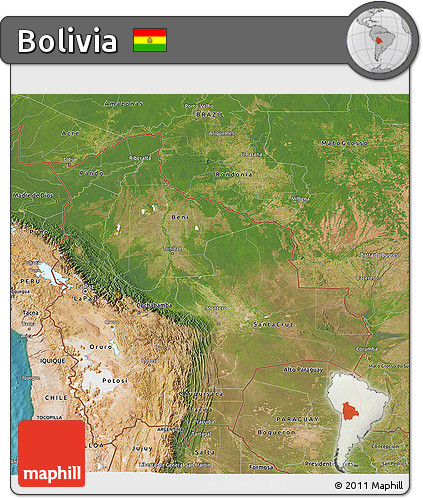 Satellite 3D Map of Bolivia