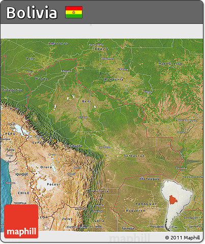 Satellite 3D Map of Bolivia