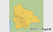Savanna Style 3D Map of Bolivia, single color outside