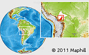 Physical Location Map of Moxos, highlighted parent region, within the entire country