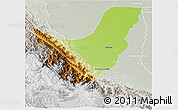 Physical 3D Map of Chapare, lighten, semi-desaturated