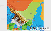 Physical 3D Map of Chapare, political outside