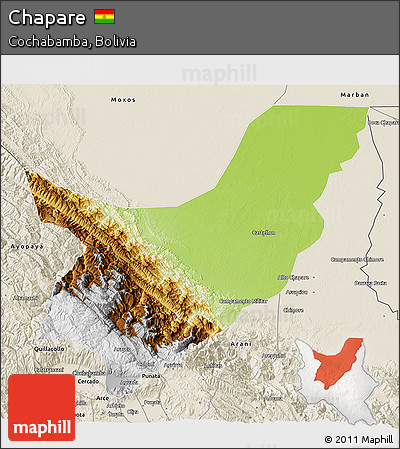 Physical 3D Map of Chapare, shaded relief outside