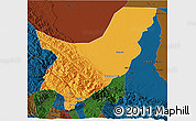 Political 3D Map of Chapare, darken