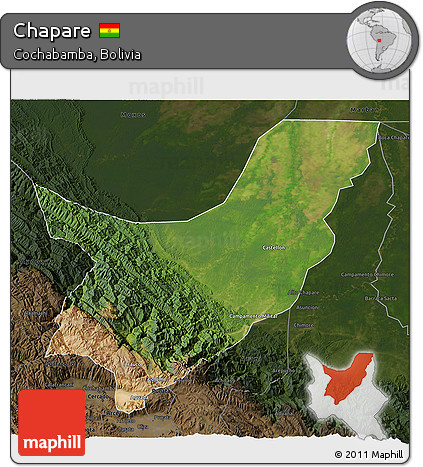 Satellite 3D Map of Chapare, darken