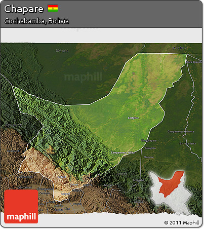 Satellite 3D Map of Chapare, darken