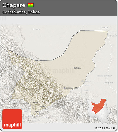 Shaded Relief 3D Map of Chapare, lighten
