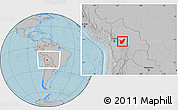 Gray Location Map of Chapare, within the entire country, hill shading