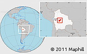 Gray Location Map of Chapare, highlighted country, within the entire country
