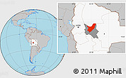 Gray Location Map of Chapare, highlighted country, highlighted parent region