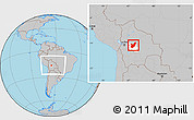 Gray Location Map of Chapare, highlighted parent region, within the entire country