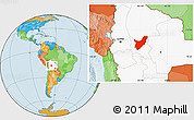 Political Location Map of Chapare, highlighted country