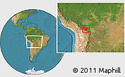Satellite Location Map of Chapare, within the entire country